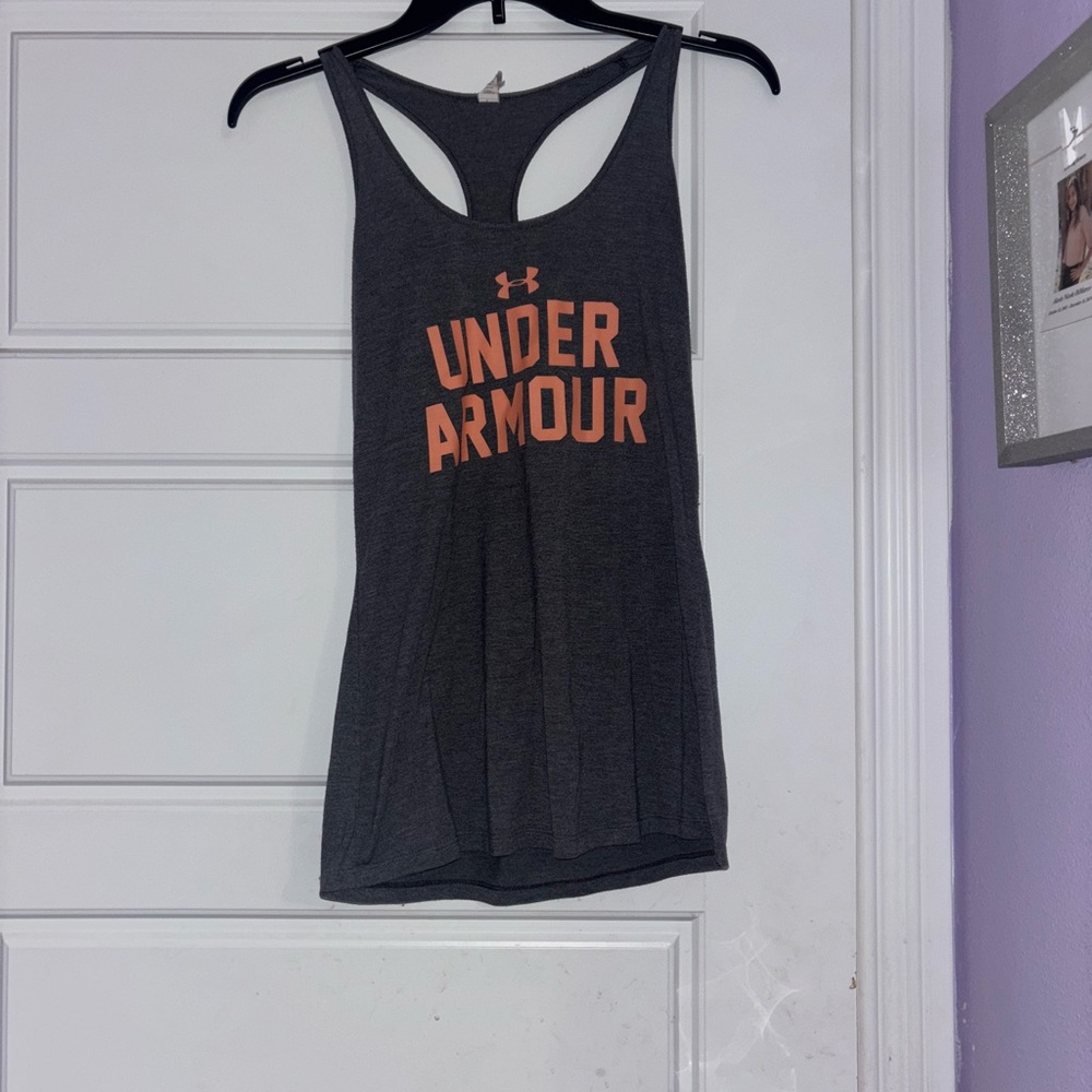 Under Armour Gray Racerback Tank Top Fitted Sleeveless